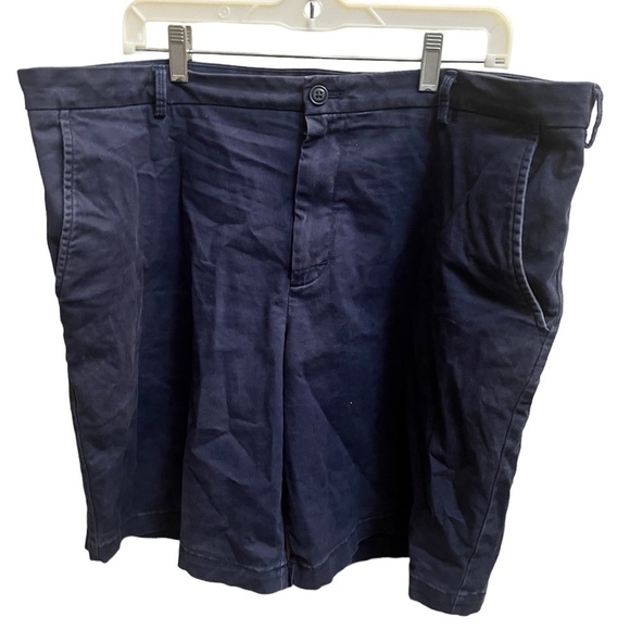 ♥️IZOD Men's Saltwater 9.5" Flat Front Chino Navy Blue Short 40 Waist Summer - Picture 1 of 9